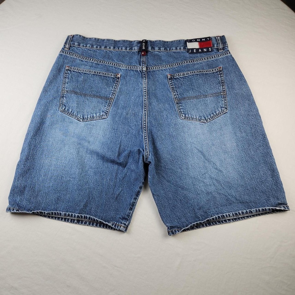 Tommy Hilfiger Blue Denim Jeans Shorts Jorts Mens 40 VTG Y2K Baggy 90s